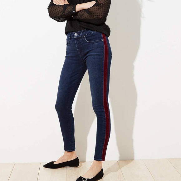 LOFT Denim - NWT Loft velvet stripe skinny jeans